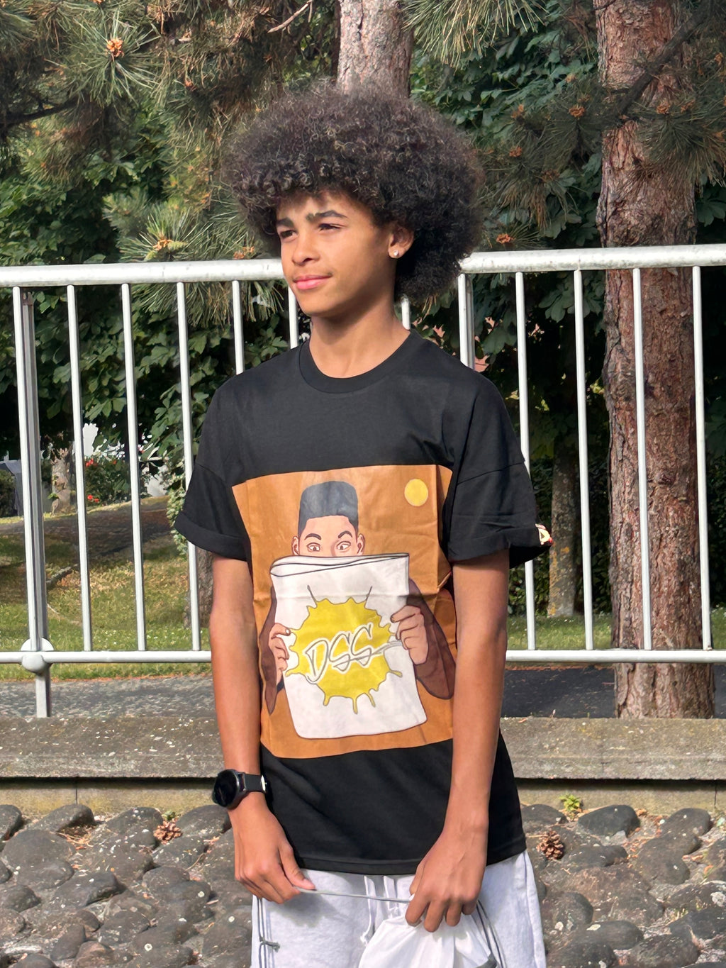 T-shirt DASOST - Regular Fit - Cartoon Noir