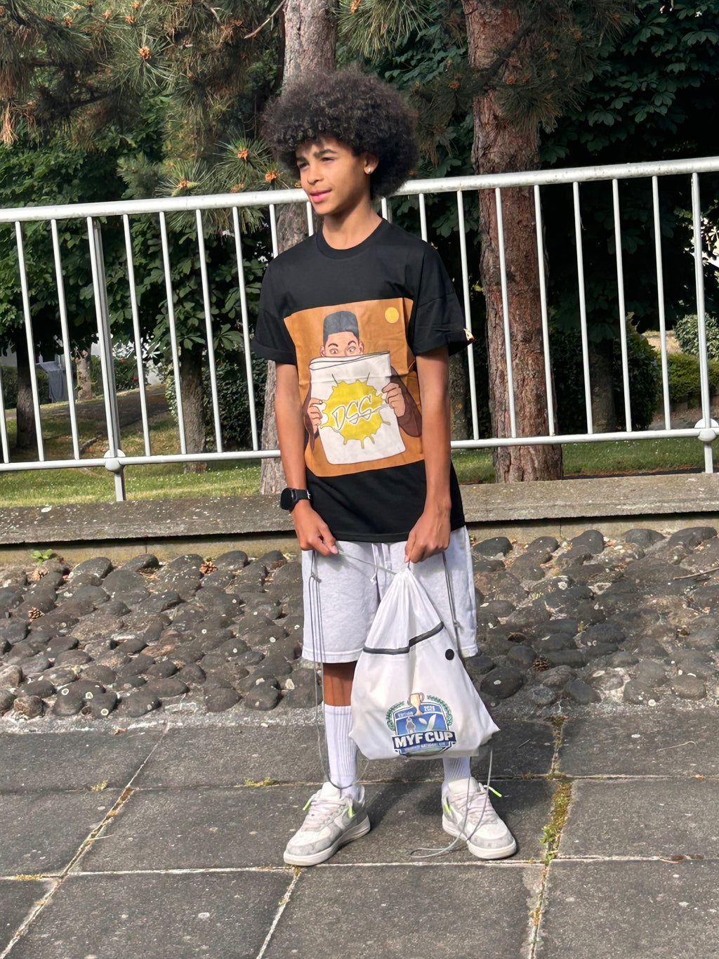 T-shirt DASOST - Regular Fit - Cartoon Noir