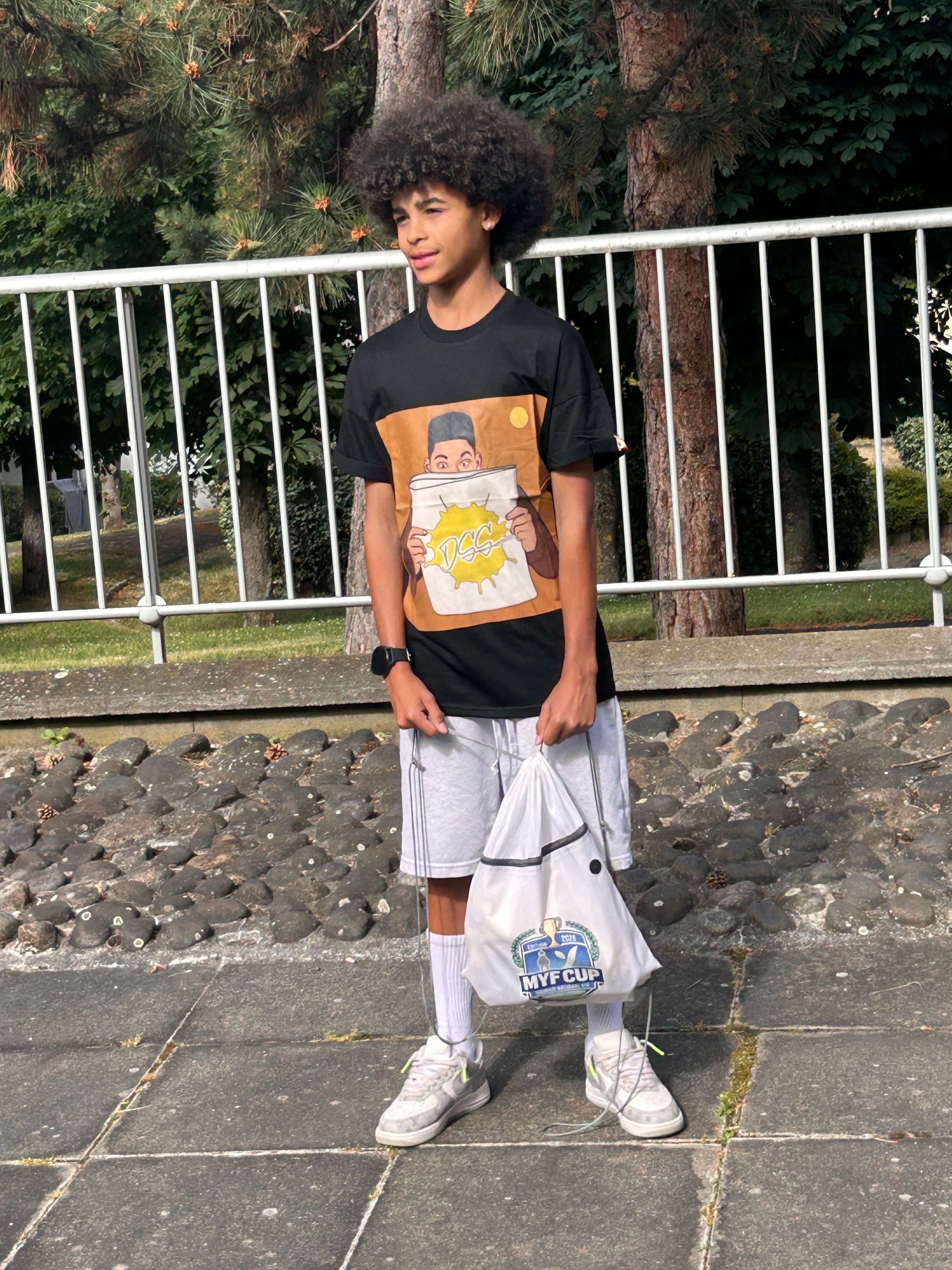 T-shirt DASOST - Regular Fit - Cartoon Noir
