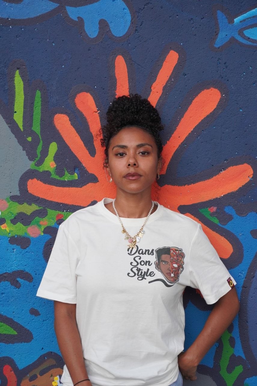T-shirt DASOST "Dans son style" Blanc - Virgule - Regular Fit