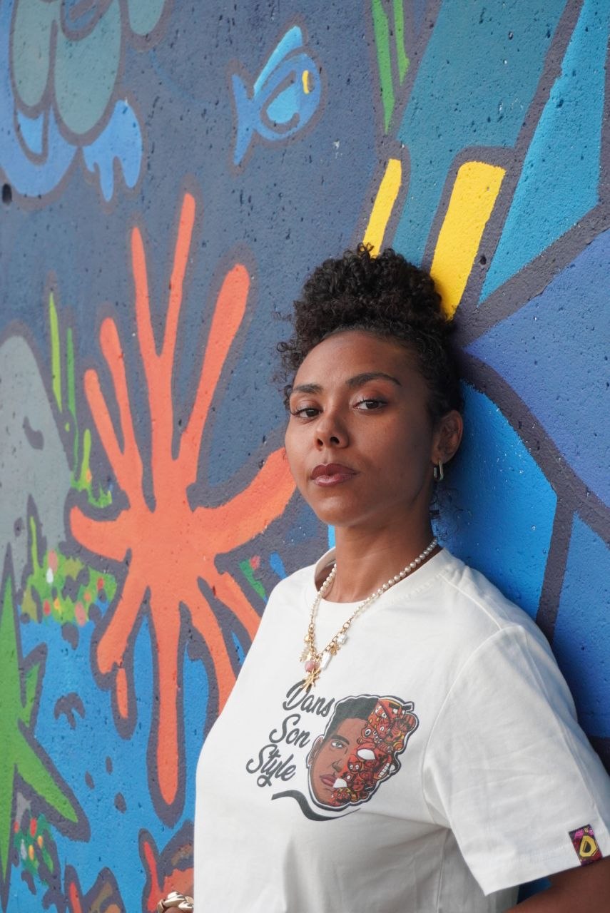 T-shirt DASOST "Dans son style" Blanc - Virgule - Regular Fit