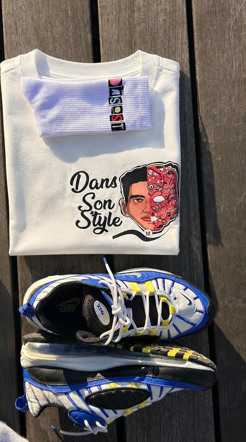 Chaussettes Crew DASOST "logo box" - blanc